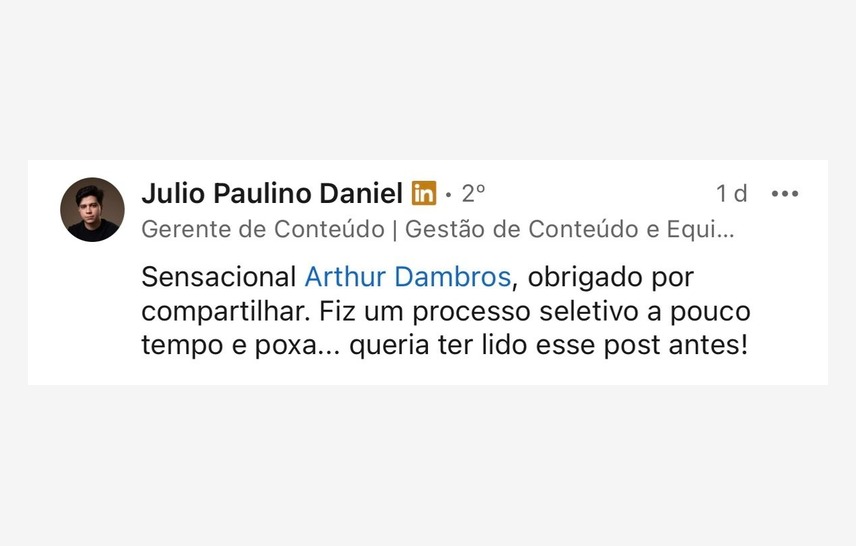 Ajuda em processo seletivo.